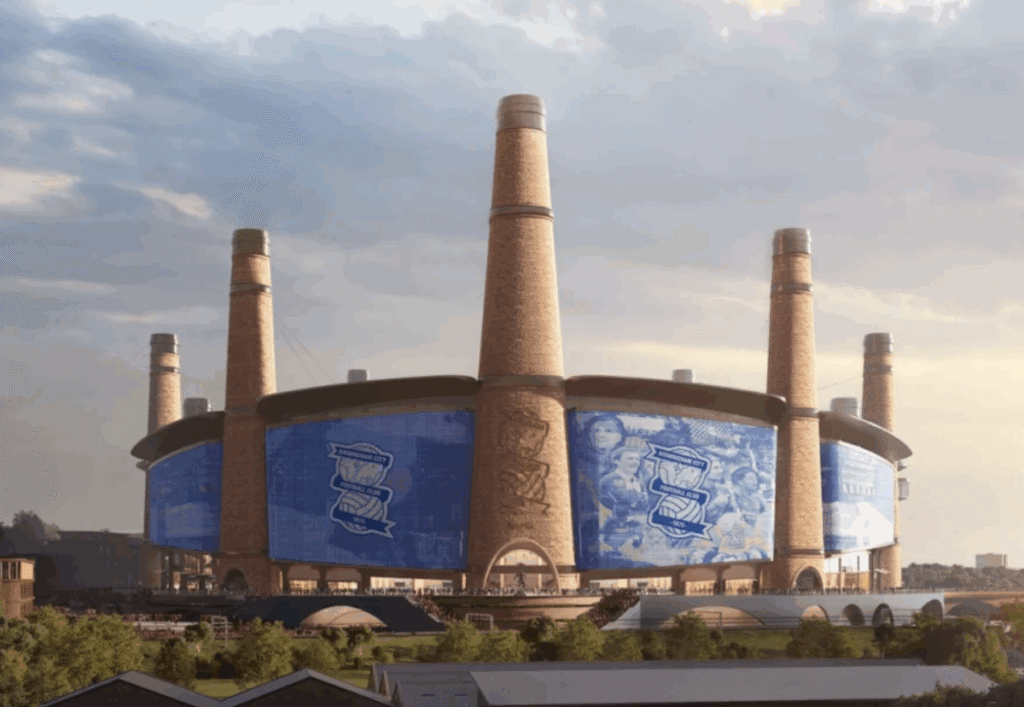 Birmingham City FC unveils striking chimney towers stadium plan
